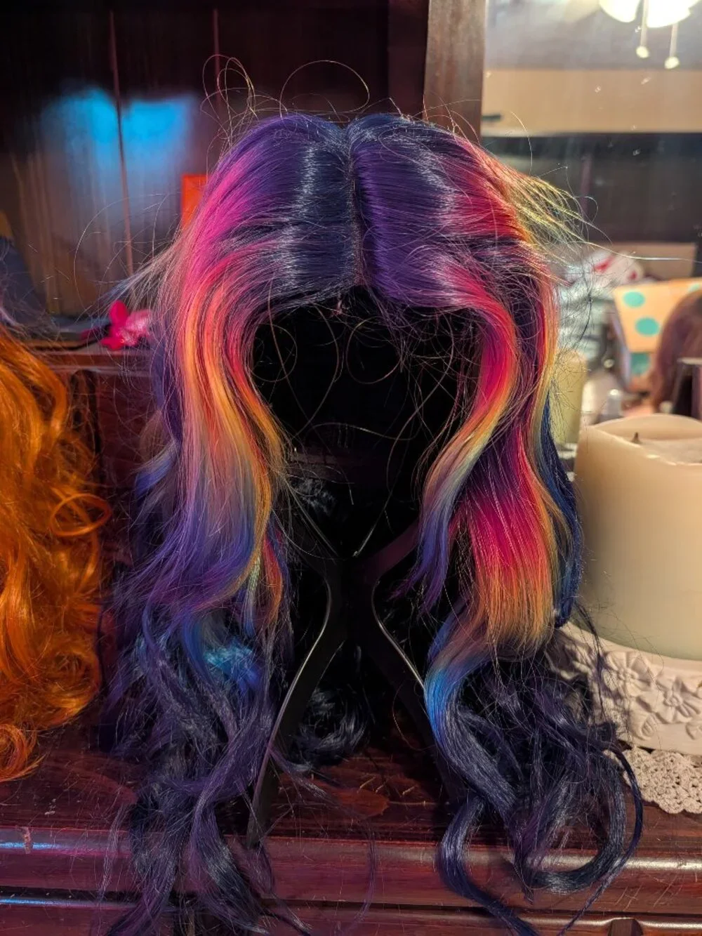 Rebel Gypsy Wig Rainbow to Dark Blue